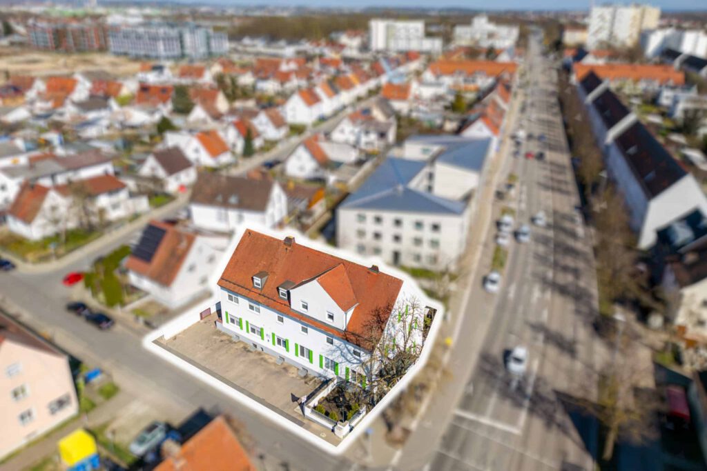 Gästehaus Zur Linde Ingolstadt – Luftbild mit Grundstück