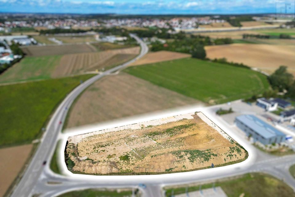 Gewerbegrundstück Ruppertswies Kösching – Gesamtfläche aus der Luft